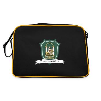 Andalusien Sevilla Iberische Halbinsel Flagge - Retro Tasche - Schwarz/Gold - Hinten