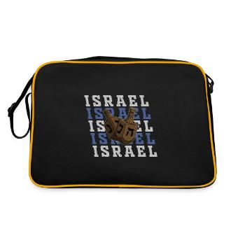 Dreidel Tradition Spiel Isreal Chanukka Juden - Retro Tasche - Schwarz/Gold - Hinten