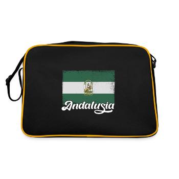 Spanien Andalusien Iberische Halbinsel Flagge - Retro Tasche - Schwarz/Gold - Hinten