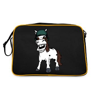 Drôle Cheval Gaulois Armée Cheval Casque De Sécurité Soldat - Sac Retro - noir/or - Dos