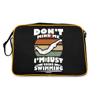 Schwimmen Bademeister Schwimmkurs Freibad Geschenk - Retro Tasche - Schwarz/Gold - Hinten