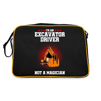 Schwermaschinenführer für Bagger - Retro Tasche - Schwarz/Gold - Hinten