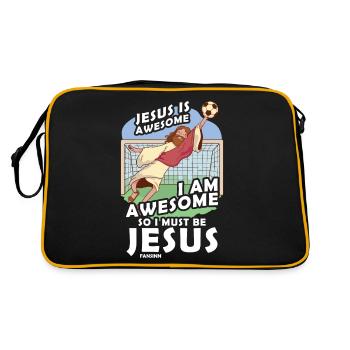 Jesus Is Awesome I Am Awesome So I Must Be Jesus - Retro Bag - black/gold - Back