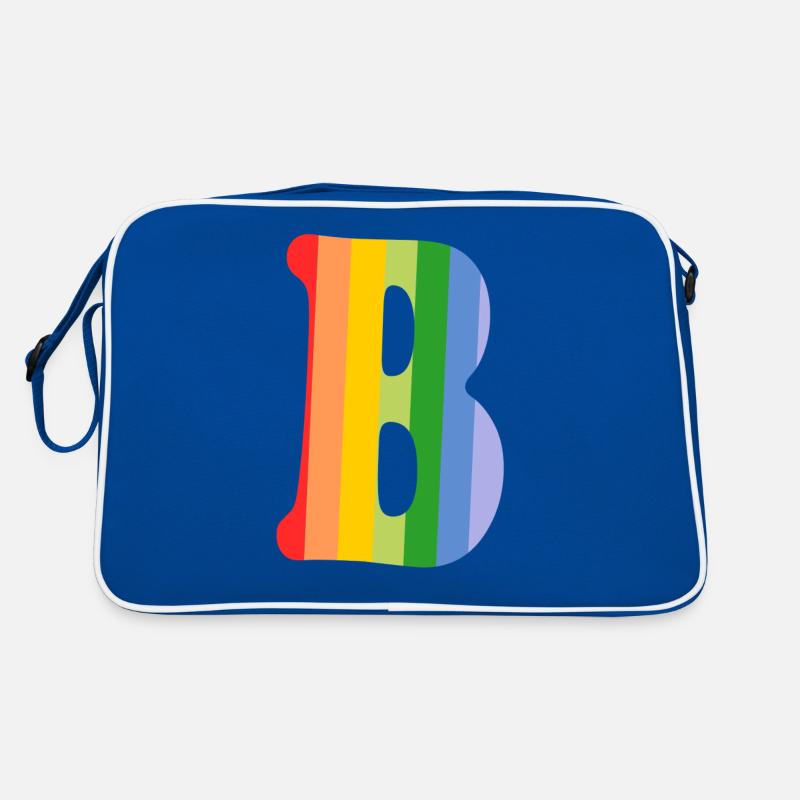 Buchstabe B Regenbogen Retro Tasche