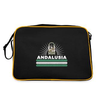 Andalusien autonome Gemeinschaft Spanien - Retro Tasche - Schwarz/Gold - Hinten