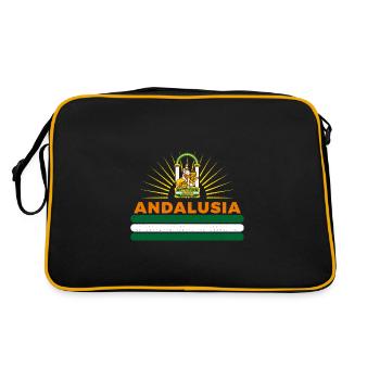 Andalusien autonome Gemeinschaft Spanien - Retro Tasche - Schwarz/Gold - Hinten