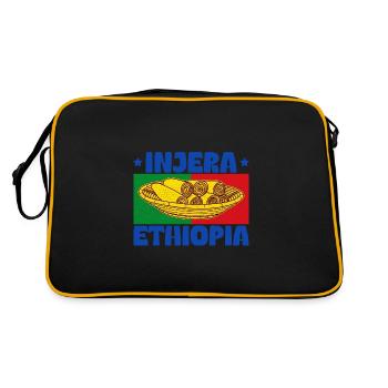 National Äthiopien Fladenbrot Küche National - Retro Tasche - Schwarz/Gold - Hinten