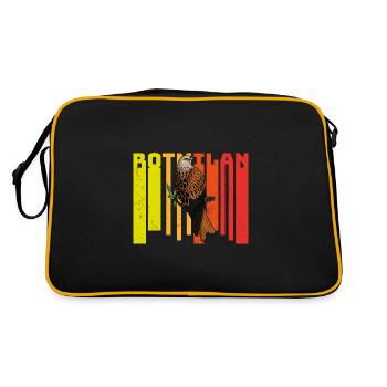 Greifvogel Rotmilan Vogel Beobachten Wald - Retro Tasche - Schwarz/Gold - Hinten