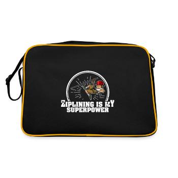 Zipline Saying Gift Zip Lines Mountains - Retro Bag - black/gold - Back