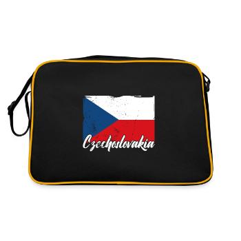 National Patriotisch Tschechien Slowakei Land - Retro Tasche - Schwarz/Gold - Hinten