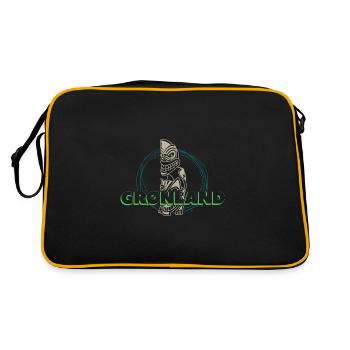 Grönland Tupilaq Thulemand Inuit Religion - Retro Tasche - Schwarz/Gold - Hinten
