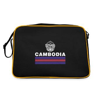 Drapeau national du Cambodge Culture khmère - Sac Retro - noir/or - Dos