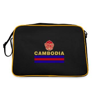 Drapeau national du Cambodge Culture khmère - Sac Retro - noir/or - Dos