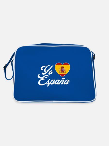 Spanien Spanische Sprache Erbe Madrid Flagge - Retro Tasche - Blau/Weiß - Hinten