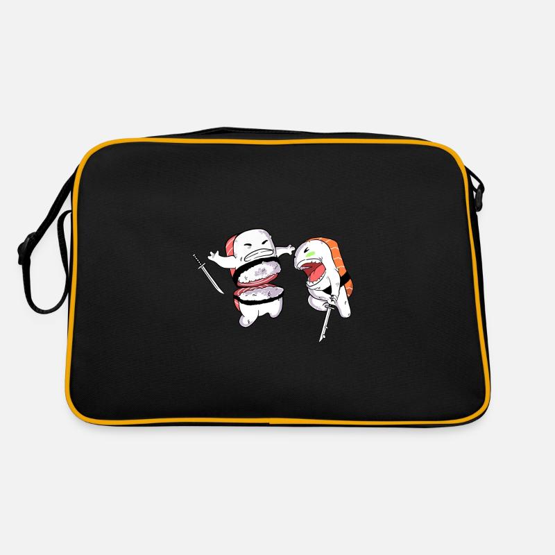 Sushi Samurai - Retro Tasche - Schwarz/Gold