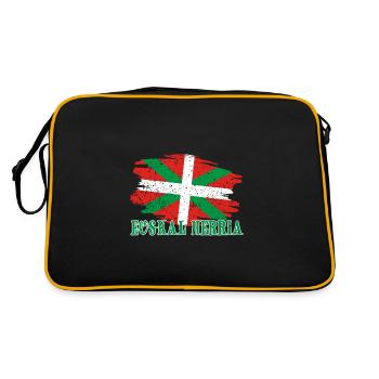 Baskenland Basco Spanien Euskal Herria Euzkadi - Retro Tasche - Schwarz/Gold - Hinten