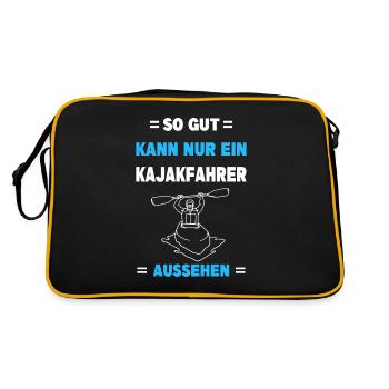 Kajak Wassersport Paddeln Kajakfahren Kajakfahrer - Retro Tasche - Schwarz/Gold - Hinten