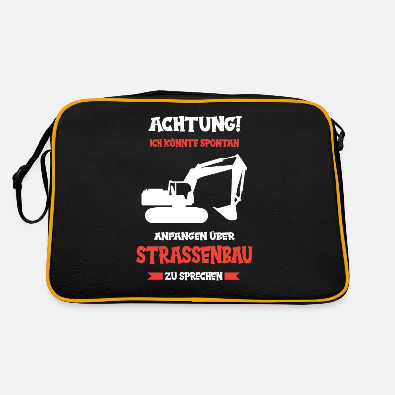 Straßenbau Strassenbauer Bauarbeiter Straßenbauer - Retro Tasche - Schwarz/Gold