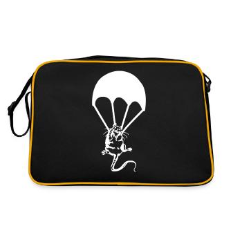 Rat parachute Graffiti Banksy Street Art - Sac Retro - noir/or - Dos