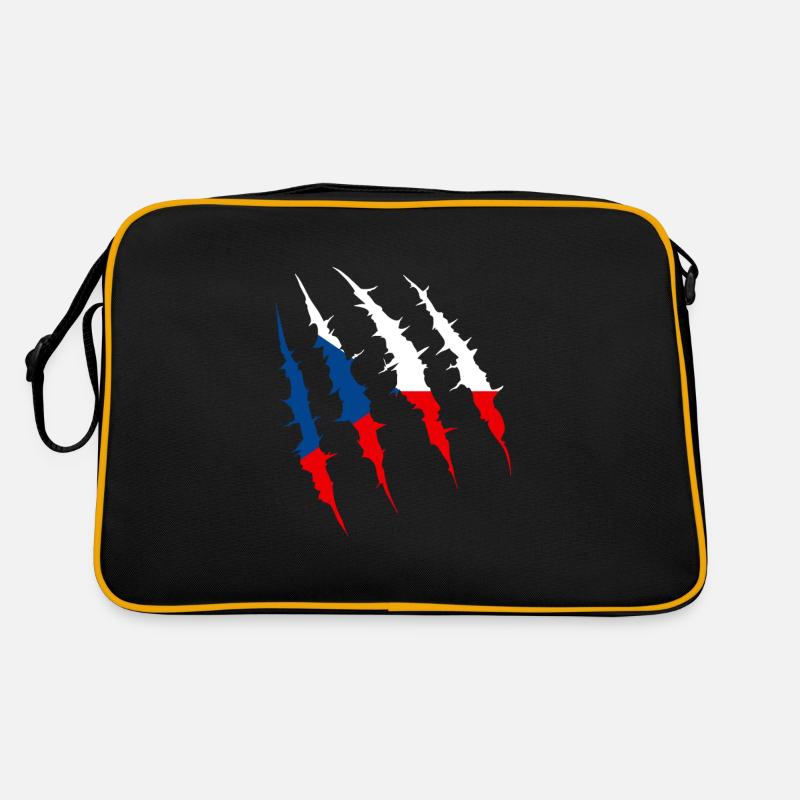 Czech Republic Flag Claw Track Countries Flag Team Fa Retro Bag