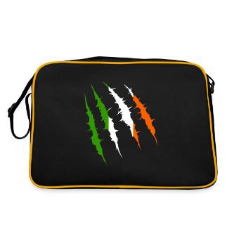 Irlande drapeau à la griffe pays drapeau de l’équipe fan - Sac Retro - noir/or - Dos