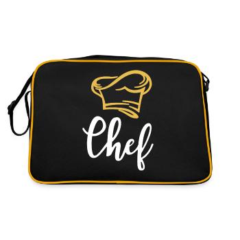 Chef Koch Küchenchef Gourmet - Retro Bag - black/gold - Back