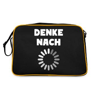 DENKE NACH - Retro Tasche - Schwarz/Gold - Hinten