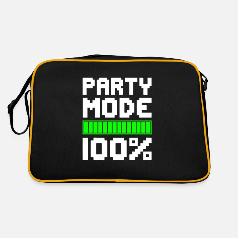 PARTY MODE 100% Feiern Spaß Retro Tasche