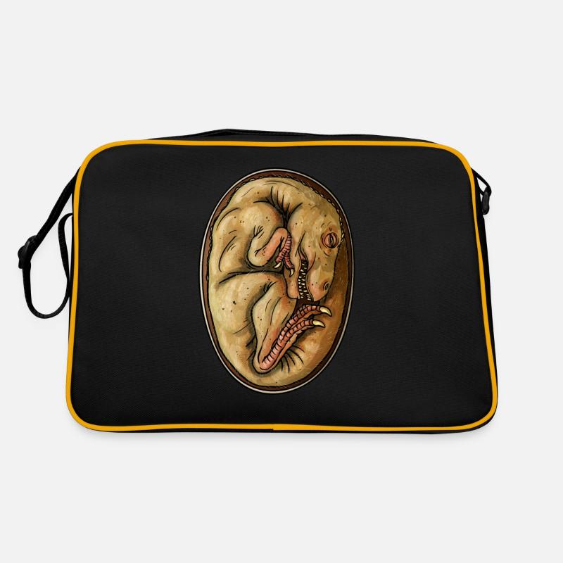 Dino Ei - Retro Tasche - Schwarz/Gold