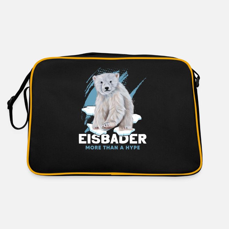eisbaden eisbader eisbär auf eisscholle Retro Tasche