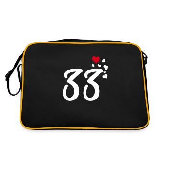 33 hearts 33rd birthday anniversary - Retro Bag - black/gold - Back