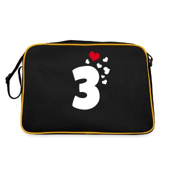 3 cœurs 3ème anniversaire - Sac Retro - noir/or - Dos
