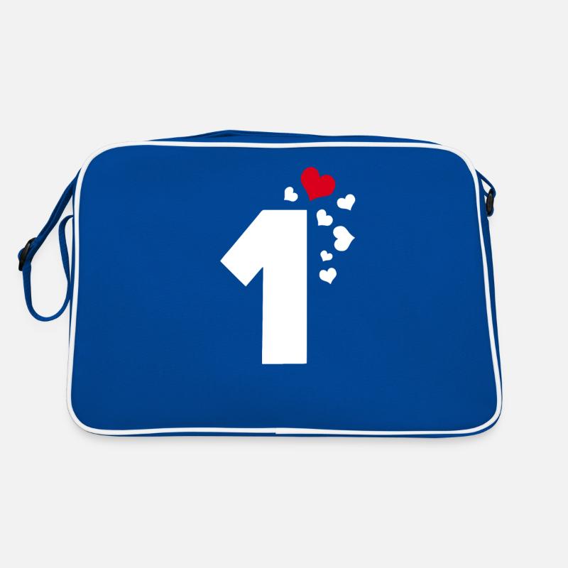 1 Herzen Nummer Eins 1. Jubiläum Retro Tasche