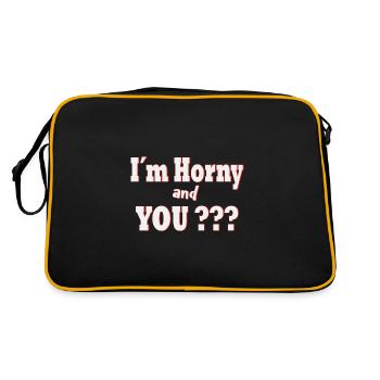 Im Horny and You ? - Retro Tasche - Schwarz/Gold - Hinten