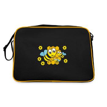 Enfants abeilles abeilles apiculteurs enfant anniversaire femme - Sac Retro - noir/or - Dos