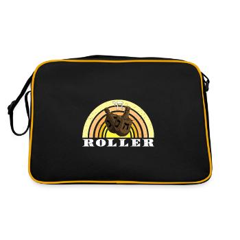 Chanukka jüdische Feiertag Dreidel Juden - Retro Tasche - Schwarz/Gold - Hinten