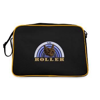 Chanukka jüdische Feiertag Dreidel Juden - Retro Tasche - Schwarz/Gold - Hinten