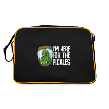 Vegan Gurke Obst Essiggurke Garten Gesund - Retro Tasche - Schwarz/Gold - Hinten
