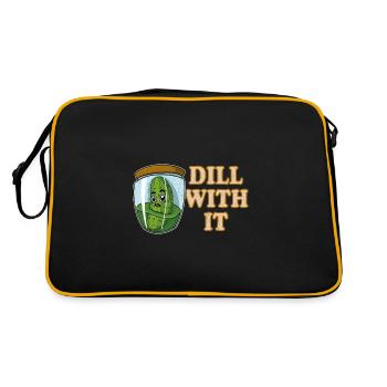 Concombres, cornichons, cornichons, fruits - Sac Retro - noir/or - Dos