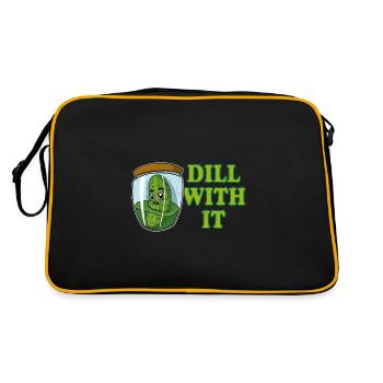Concombres, cornichons, cornichons, fruits - Sac Retro - noir/or - Dos