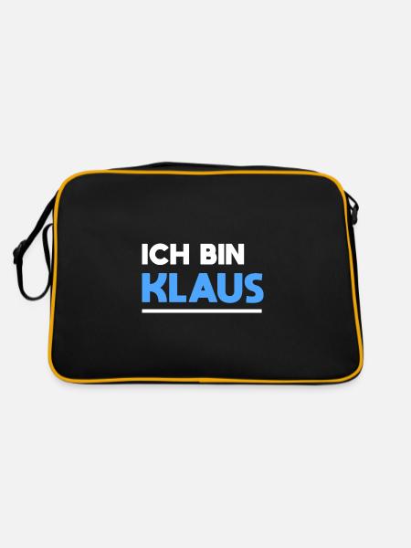 Klaus Name Spruch für stolze Klaus - Retro Tasche - Schwarz/Gold - Hinten