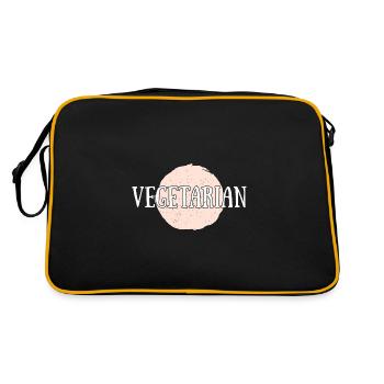Rettich Gemüse Schlagzeug Salat Vegan Veganer - Retro Tasche - Schwarz/Gold - Hinten