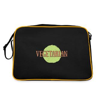 Rettich Gemüse Schlagzeug Salat Vegan Veganer - Retro Tasche - Schwarz/Gold - Hinten