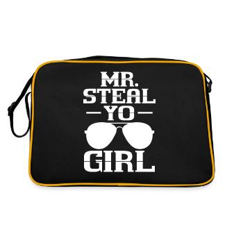 mr steal yo girl Design pour un fan de mr steal - Sac Retro - noir/or - Dos
