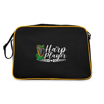 Harpiste, Harpe celtique, Irlandais, Irlande, Musicien - Sac Retro - noir/or - Dos