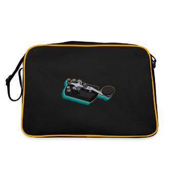 Radio Operator Hobby Mortar Morse Radio Amateur Radio - Retro Bag - black/gold - Back