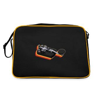 Radio Operator Hobby Mortar Morse Radio Amateur Radio - Retro Bag - black/gold - Back