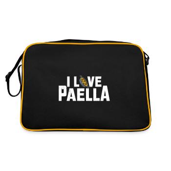 Spanish Cuisine Paella Rice Dish Travel Quote - Retro Bag - black/gold - Back