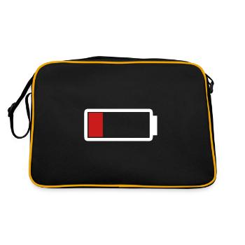 Akku - Keine Energie | Batterrie - Retro Tasche - Schwarz/Gold - Hinten