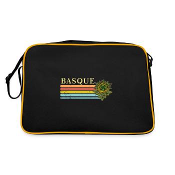 Aquitanier Euskal Herria Lauburu Basken Land - Retro Tasche - Schwarz/Gold - Hinten